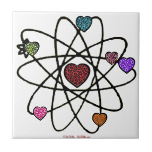 Atomic Valentine Leopard Print Hearts Tile