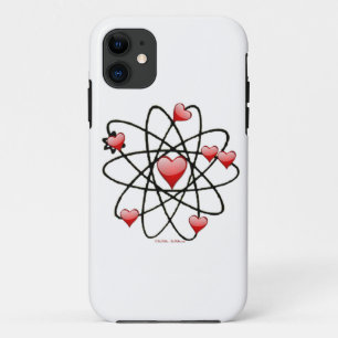 Atomic Valentine Red Hearts iPhone 11 Case