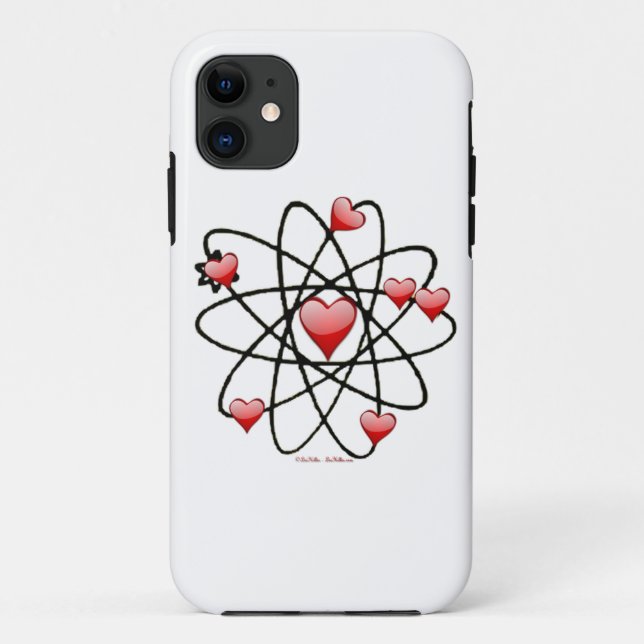 Atomic Valentine Red Hearts Case-Mate iPhone Case (Back)