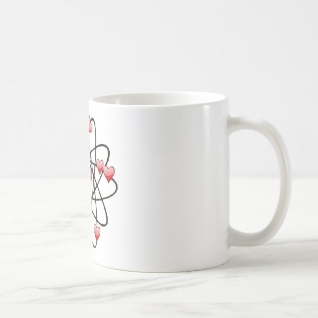 Atomic Valentine Red Hearts Coffee Mug (Right)