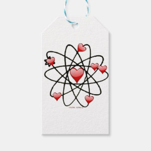 Atomic Valentine Red Hearts Gift Tags