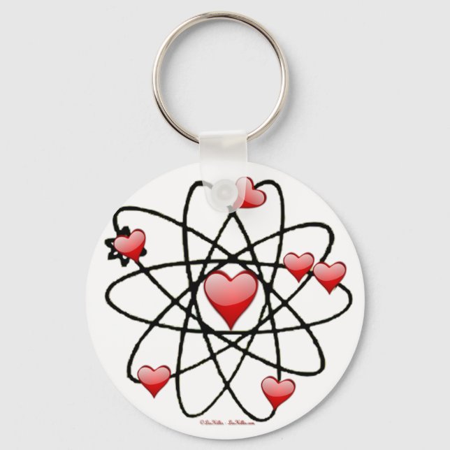 Atomic Valentine Red Hearts Key Ring (Front)