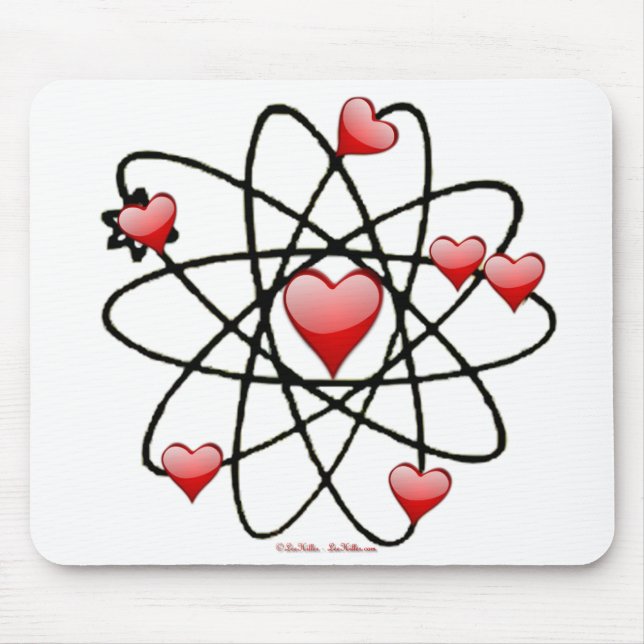 Atomic Valentine Red Hearts Mouse Pad (Front)