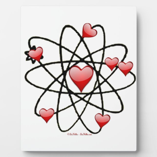 Atomic Valentine Red Hearts Plaque (Front)