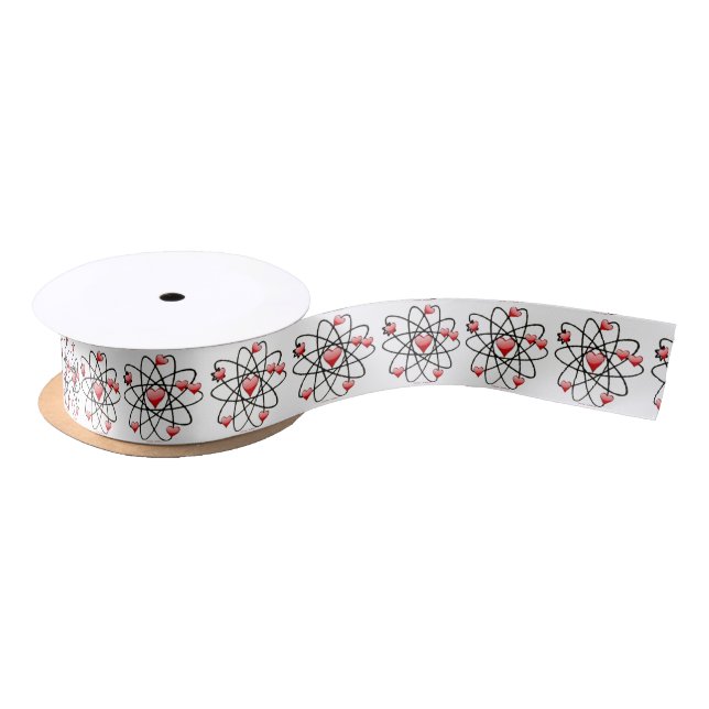 Atomic Valentine Red Hearts Satin Ribbon (Spool)