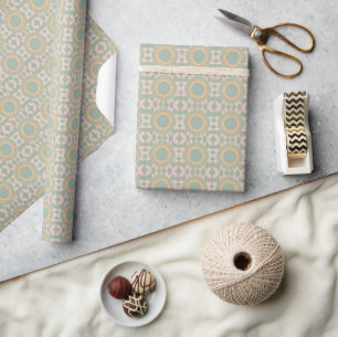 Atomic Wreath Pattern Retro Holiday Elegance Wrapping Paper