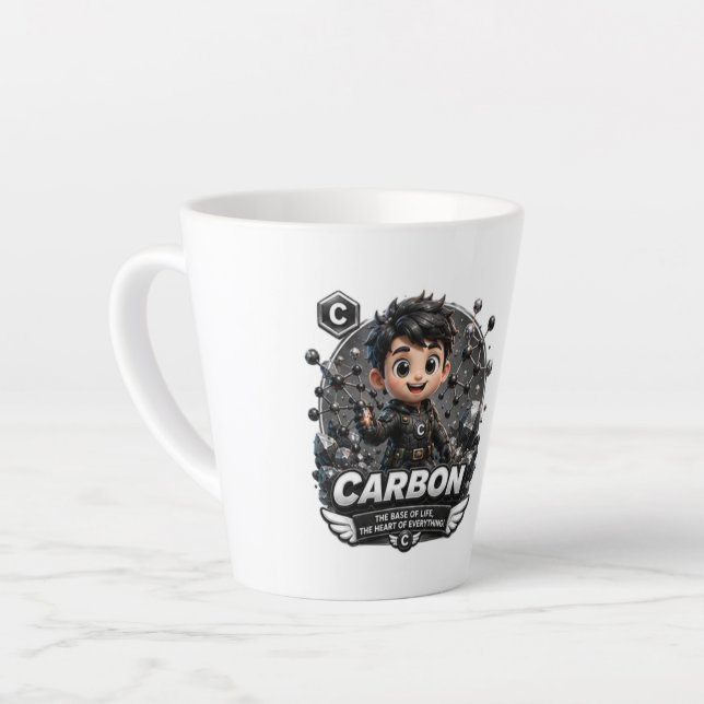  ATOMIVRA Carbon Character  Latte Mug (Left Angle)