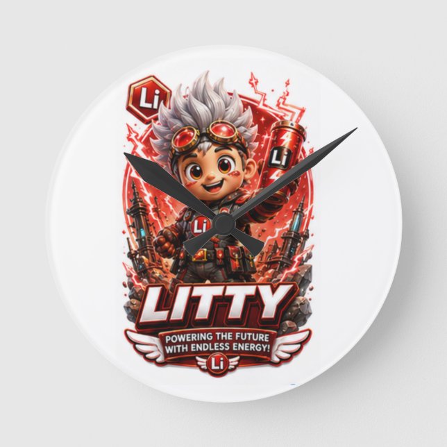  ATOMIVRA Lithium Character  Round Clock (Front)
