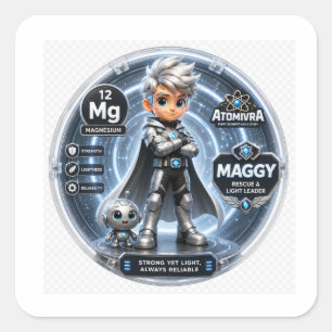 ATOMIVRA Magnesium Character  Square Sticker