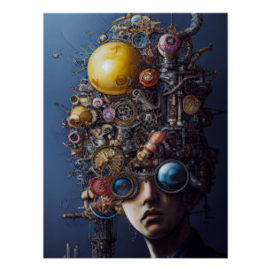 Atompunk Art Maximalism Style, Urban Mathematics Poster