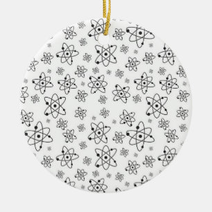 Atoms Retro Atomic Age Pattern Ceramic Ornament