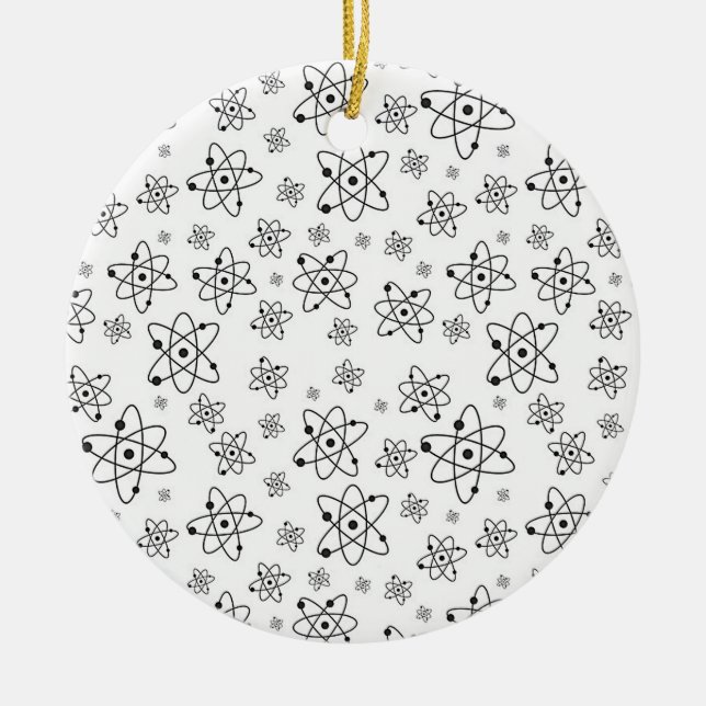 Atoms Retro Atomic Age Pattern Ceramic Ornament (Front)