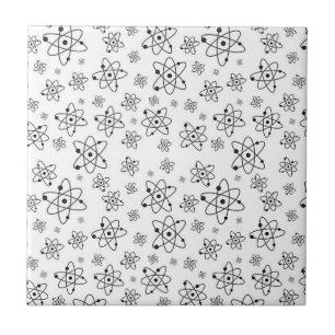 Atoms Retro Atomic Age Pattern Ceramic Tile