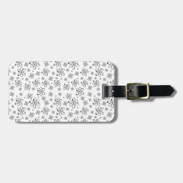 Atoms Retro Atomic Age Pattern Luggage Tag (Front Horizontal)