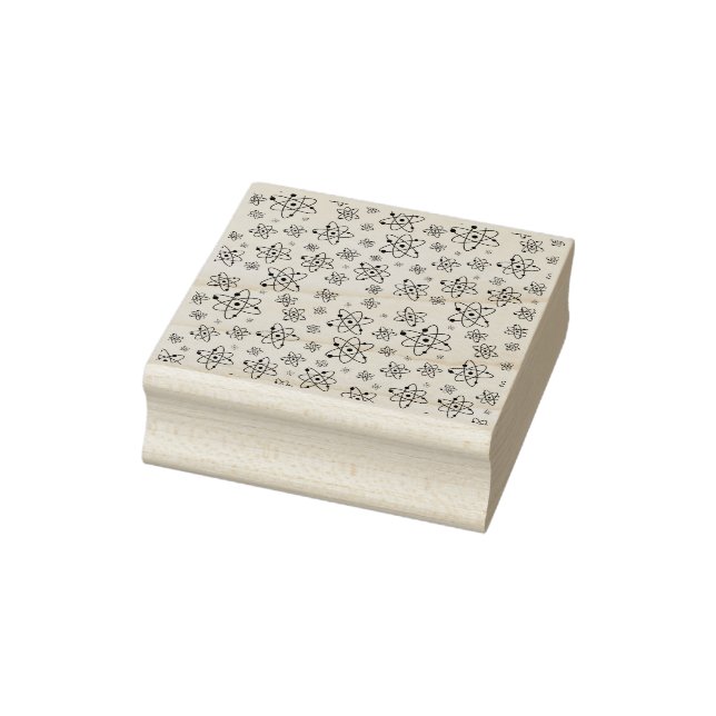 Atoms Retro Atomic Age Pattern Rubber Stamp (Stamp)