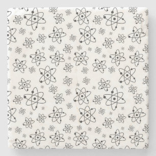 Atoms Retro Atomic Age Pattern Stone Coaster