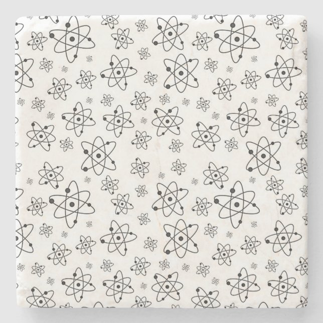 Atoms Retro Atomic Age Pattern Stone Coaster (Front)