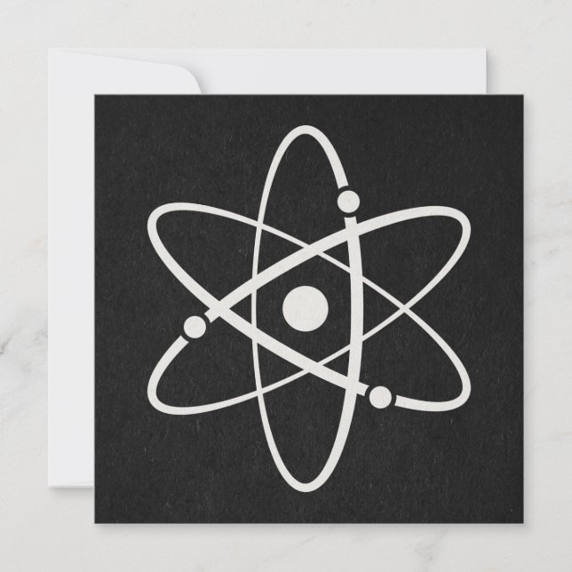 Atoms Science Atomic Orbit Icon Molecule Art Black Holiday Card (Front)