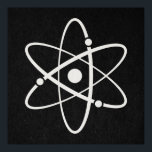 Atoms Science Atomic Orbit Icon Molecule Art Black Poster<br><div class="desc">Featuring a fun science themed atomic orbic icon design with illustrated artwork in white on a black paper style background. Perfect as a gift for a scientist or for anyone who loves science! Visit our other items to find more classic style fun designs from retro & antique art!</div>
