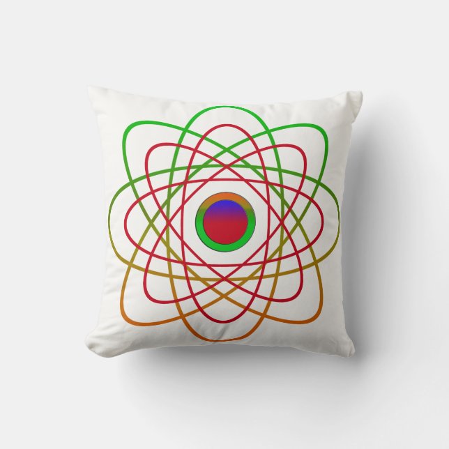 Atoms Throw Pillow (Front)