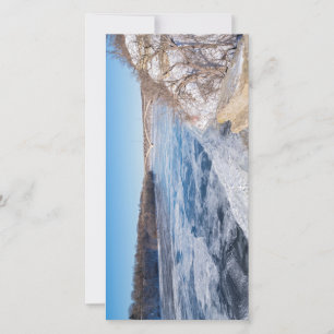 Atop cliff overlooking frozen mississippi river thank you card