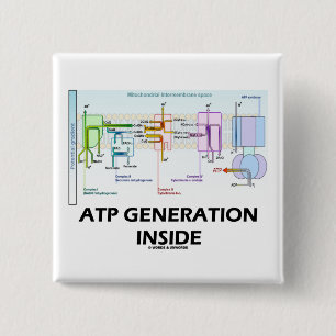 ATP Generation Inside (Electron Transport Chain) 15 Cm Square Badge