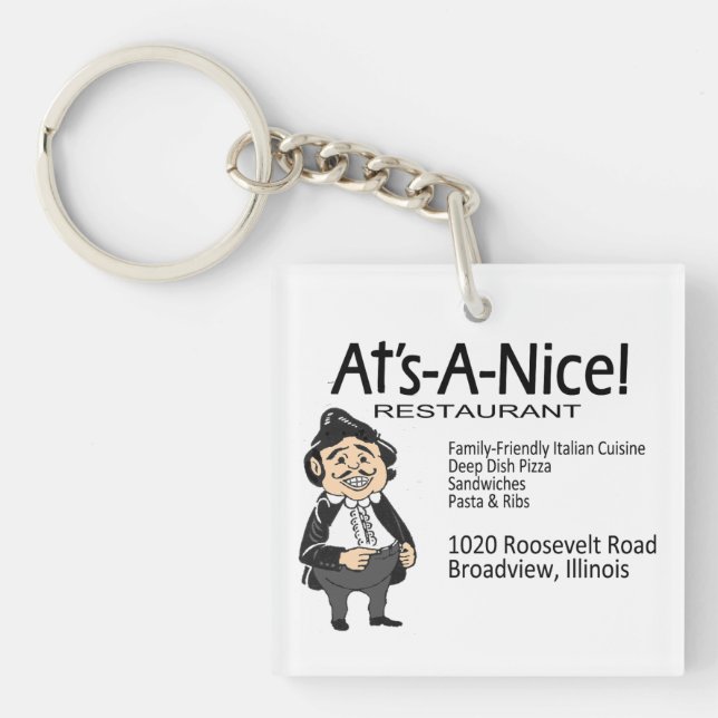 At's-A-Nice! Restaurant, Broadview, IL Key Ring (Front)