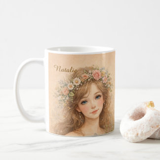 Att your photo och name Watercolor painting Cute Coffee Mug