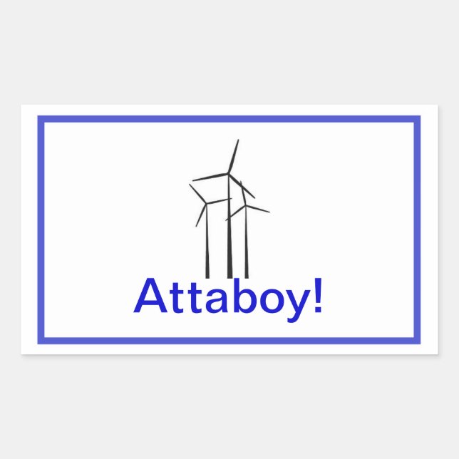 Atta Boy Wind Turbine Rectangular Sticker (Front)