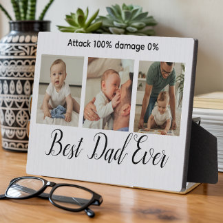 Attack 100% damage 0% /Custom Funny Best Dad Ever Plaque