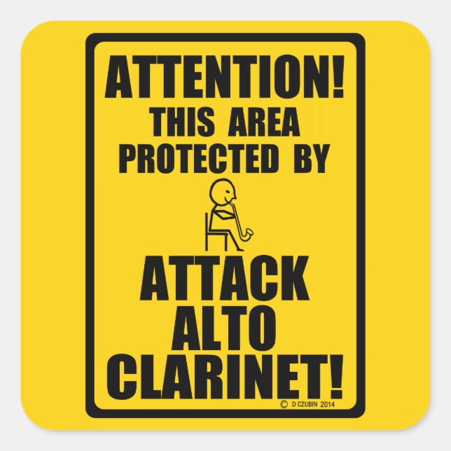 Attack Alto Clarinet Square Sticker (Front)