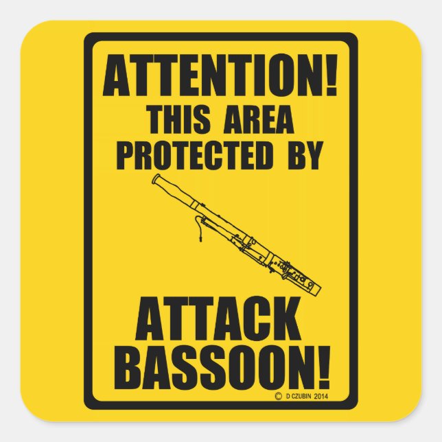 Attack Bassoon Square Sticker (Front)