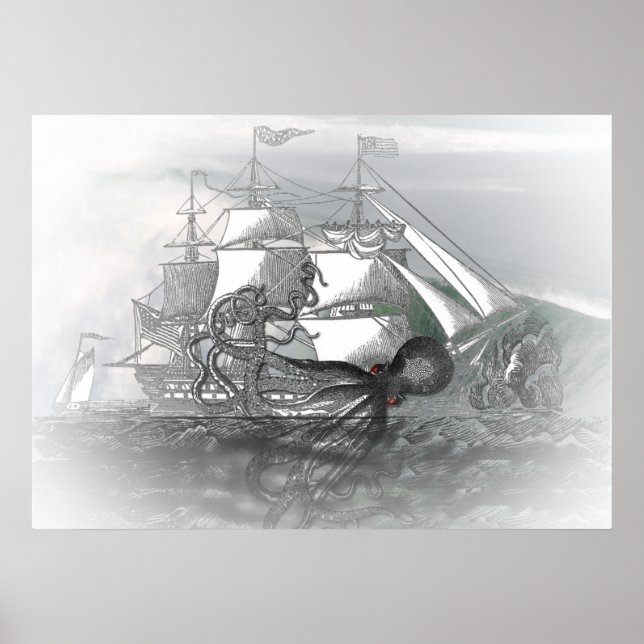 Attack by Giant Octopus Poster (Front)