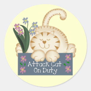 Attack Cat on Duty Stickers