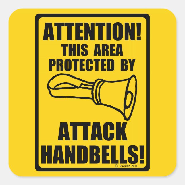 Attack Handbells Square Sticker (Front)
