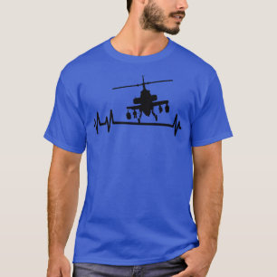 Attack Helicopter Combat Pilot Heartbeat Pulse T-Shirt