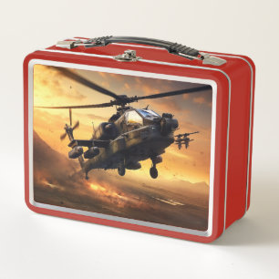 Attack Helicopter Metal Lunch Box