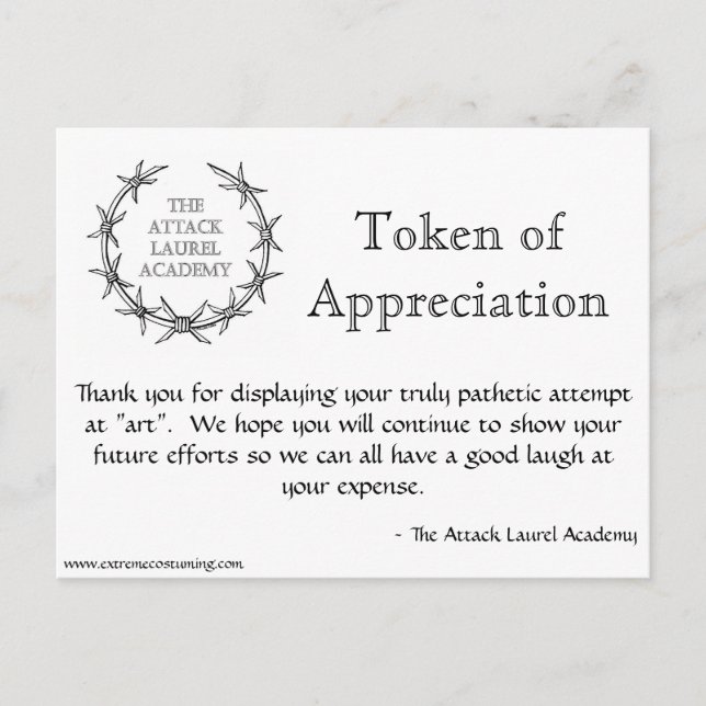 Attack Laurel Token  Postcard (Front)