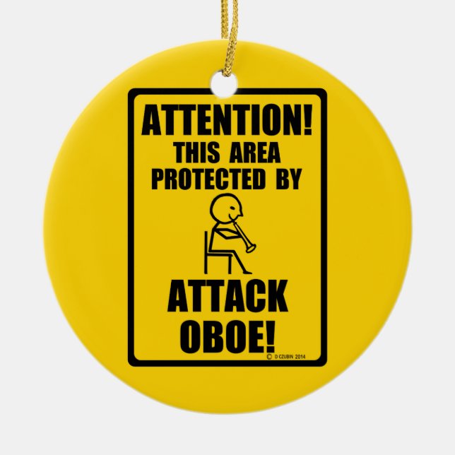 Attack Oboe Ceramic Ornament (Front)
