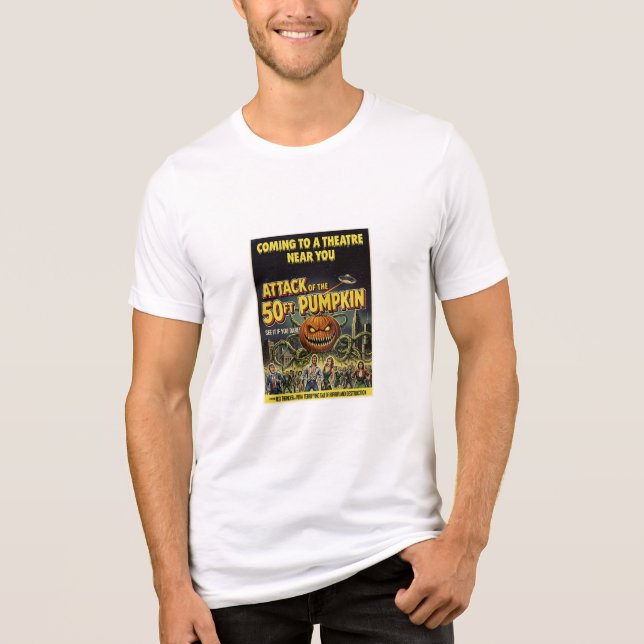 Attack of the 50ft Pumpkin Tri-Blend Shirt (Front)