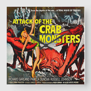 Attack Of The Crab Monsters Movie - Square Clock