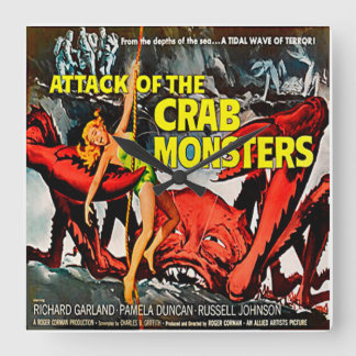 Attack Of The Crab Monsters Movie - Square Clock