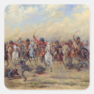 Attack of the 'Savage Division' Square Sticker