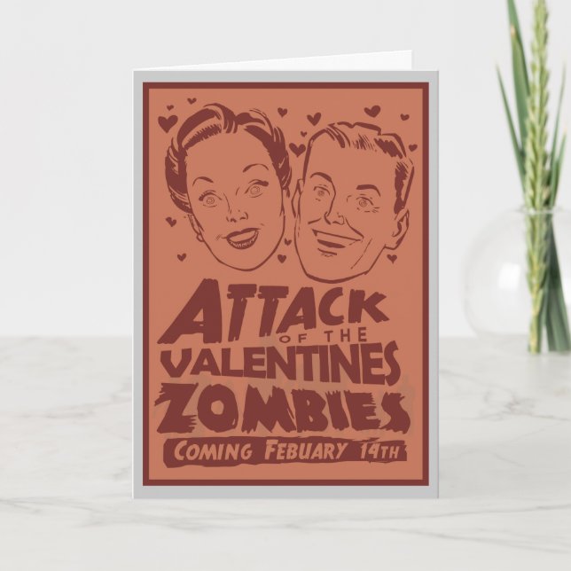 Attack of the Valentines Zombies Customisable Card (Front)