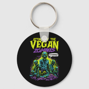 Attack of The Vegan Zombies Vegatarian Halloween Key Ring