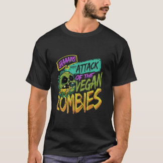 Attack Of The Vegan Zombies Vegetarian Halloween  T-Shirt