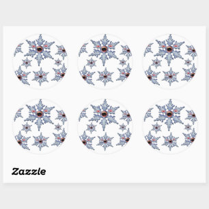 Attack of the Zombies Snowflake Large Classic Round Sticker