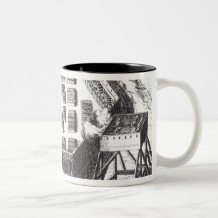 Attack on an Iroquois village Two-Tone Coffee Mug