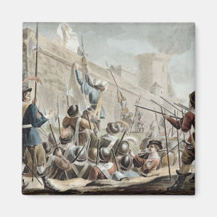 Attack on Boulogne-Sur-Mer, engraved by Jean Bapti Magnet