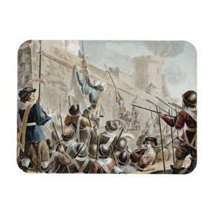 Attack on Boulogne-Sur-Mer, engraved by Jean Bapti Magnet